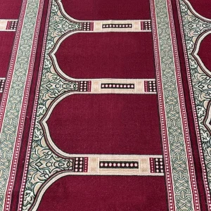 Harmain Maroon Masjid Saf Carpet