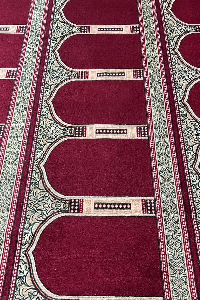 Harmain Maroon Masjid Saf Carpet 1 Harmain Maroon Masjid Saf Carpet