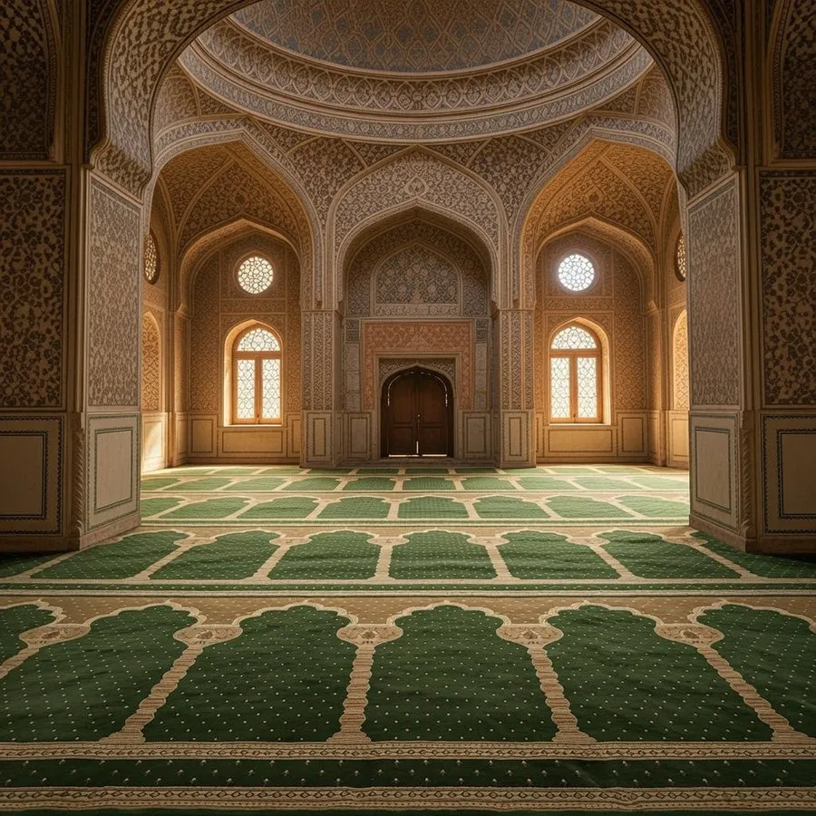 Madina Green Mosque Carpet 1 Madina Green Mosque Carpet