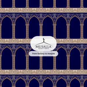Navy Blue Hira Wool Masjid Carpet