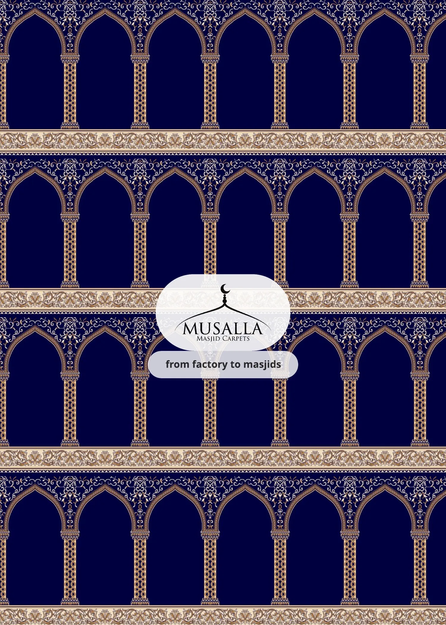Navy Blue Hira Wool Masjid Carpet 1 Navy Blue Hira Wool Masjid Carpet
